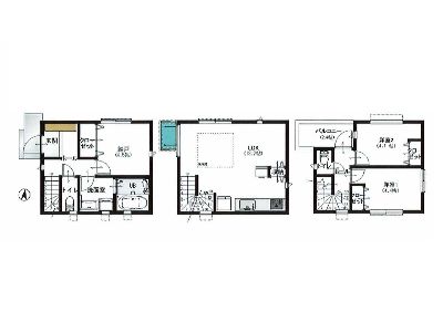 川崎市中原区小杉陣屋町2丁目　新築一戸建　6780万円　1号棟