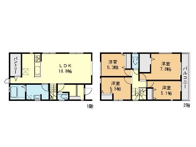川崎市麻生区王禅寺東5丁目　新築一戸建　4790万円　1号棟