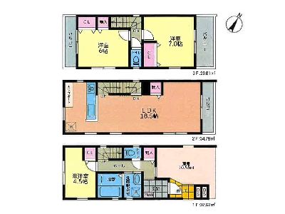 川崎市幸区小向町　新築一戸建　5380万円　A号棟