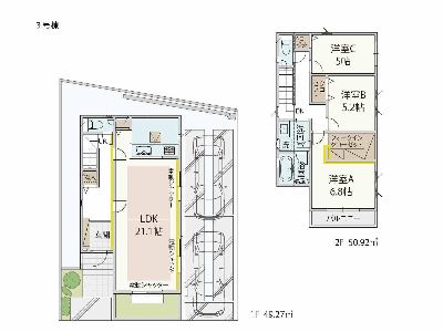 川崎市高津区上作延4丁目　新築一戸建　6430万円　3号棟