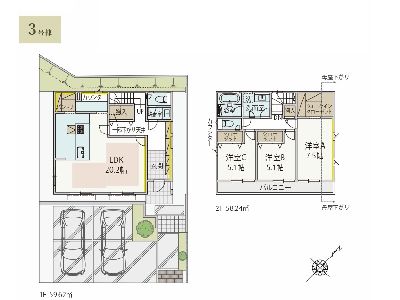 川崎市麻生区王禅寺東4丁目　新築一戸建　6180万円　3号棟
