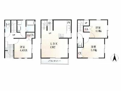 川崎市中原区小杉陣屋町2丁目　新築一戸建　5880万円
