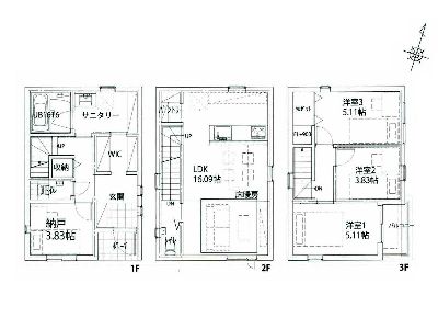 川崎市高津区下作延2丁目　新築一戸建　6180万円　Ｂ号棟