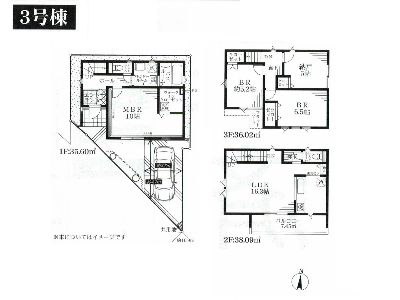 川崎市高津区千年　新築一戸建　6780万円　3号棟