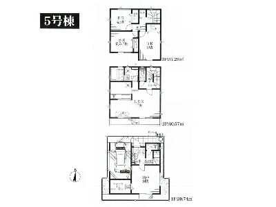 川崎市高津区千年　新築一戸建　6380万円　5号棟