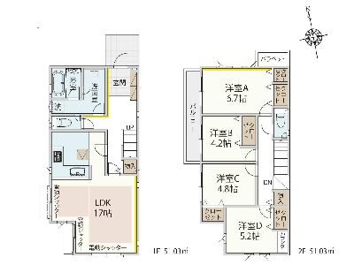 川崎市高津区上作延4丁目　新築一戸建　6530万円　12号棟