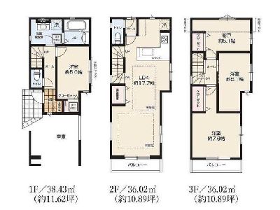川崎市多摩区宿河原7丁目　新築一戸建　5499万円　3号棟