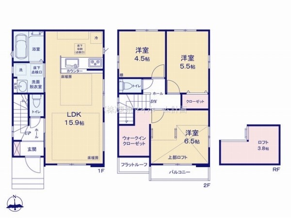 小金井市梶野町2丁目　新築一戸建て　7399万円　2号棟
