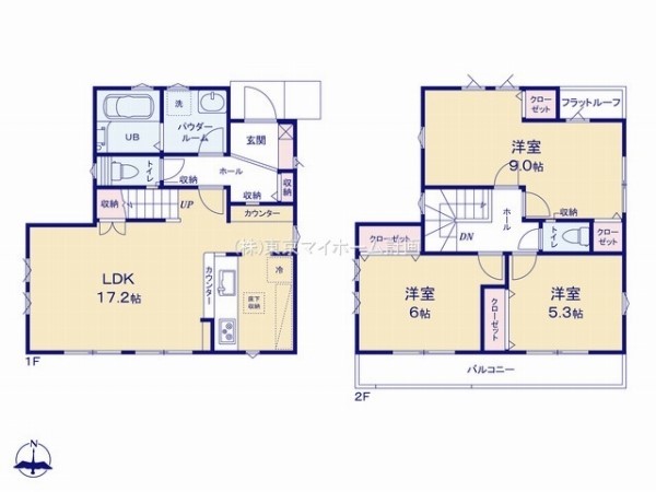 小平市学園東町2丁目　新築一戸建て　5399万円　1号棟