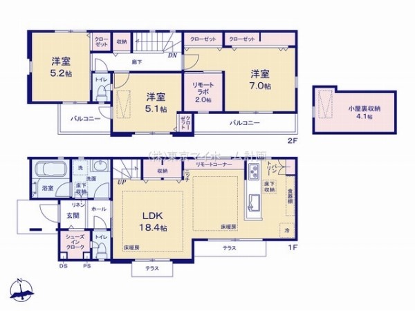 国分寺市新町1丁目　新築一戸建て　5580万円　A号棟