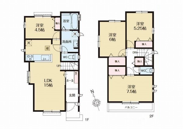 東村山市秋津町4丁目　新築一戸建て　4190万円　1号棟