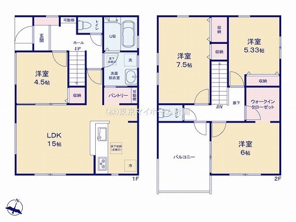 立川市一番町4丁目　新築一戸建て　4580万円　3号棟