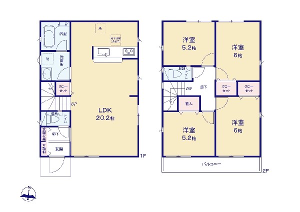 西東京市柳沢6丁目　新築一戸建て　5880万円　1号棟
