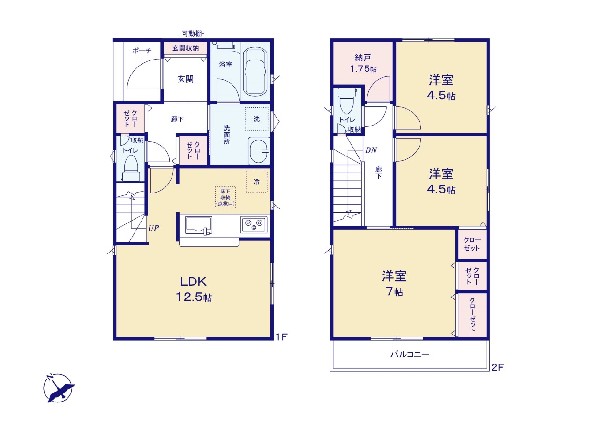 調布市飛田給2丁目　新築一戸建て　5690万円　3号棟