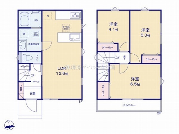 府中市押立町4丁目　新築一戸建て　4380万円　1号棟