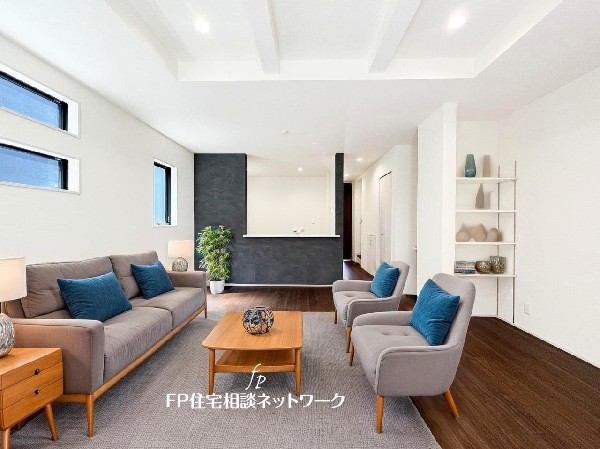 ■リビング■本画像はAIがCGで家具作成しており、実際の現地に家具は設置されておりません。また、販売価格に家具等は含まれておりません。