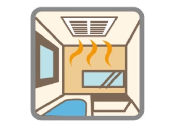「浴室暖房乾燥機」 お風呂場そのものを乾燥機にしてしまう便利な機能。梅雨時期や花粉の時期に助かる。冬の時期には暖房機能がヒートショックを防ぐ。