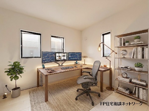 ■書斎■本画像はAIがCGで家具作成しており、実際の現地に家具は設置されておりません。また、販売価格に家具、小物等は含まれておりません