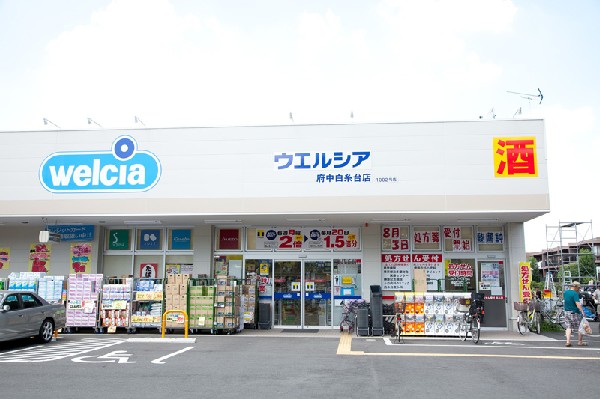 周辺環境:ウエルシア府中白糸台店(薬だけでなく、お酒やコスメ、日用品なども幅広く取り扱いのあるドラッグストアです。)