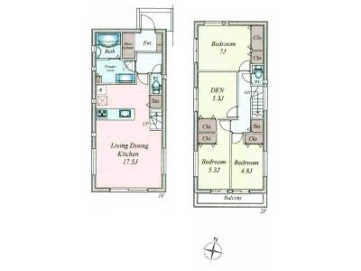 横浜市港北区仲手原2丁目　新築一戸建　6780万円　1号棟