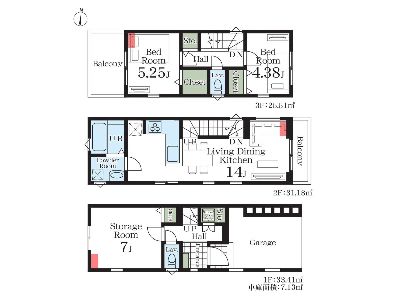 川崎市幸区矢上　新築一戸建　5180万円　3号棟