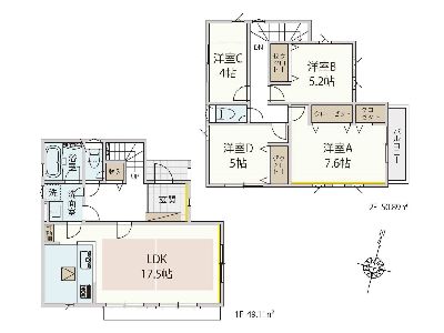 川崎市高津区久末　新築一戸建　4830万円　10号棟