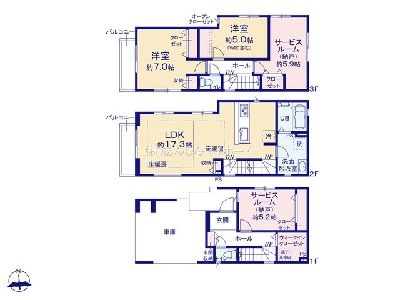 川崎区大島4丁目　新築一戸建　5799万円　3号棟