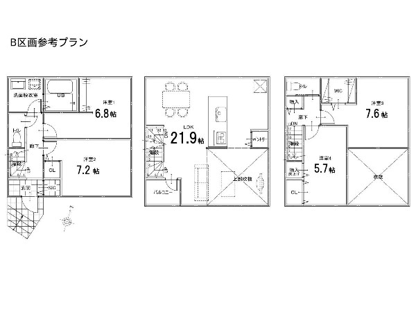 川崎市中原区上丸子山王町1丁目　建築条件無売地　5680万円　B区画