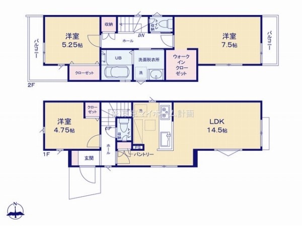 府中市是政3丁目　新築一戸建て　4399万円　5号棟