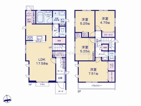 調布市深大寺元町4丁目　新築一戸建て　6480万円　3号棟