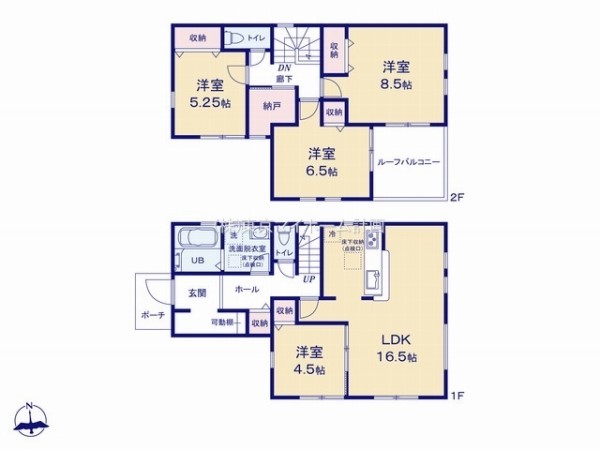 東久留米市弥生1丁目　新築一戸建て　4980万円　1号棟