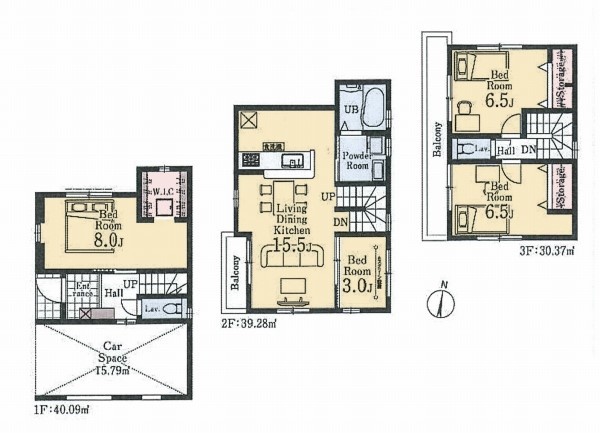 西東京市新町2丁目　新築一戸建て　5280万円　1号棟