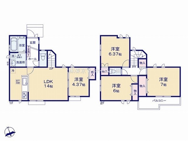 国立市泉3丁目　新築一戸建て　4390万円　I号棟