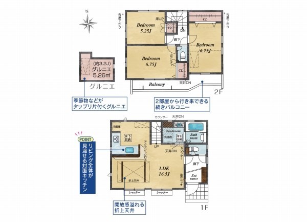 東久留米市弥生2丁目　新築一戸建て　3790万円　3号棟