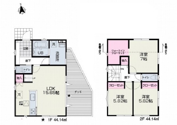 小平市花小金井5丁目　新築一戸建て　5990万円　1号棟