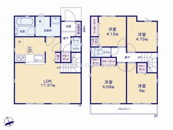 小平市上水新町2丁目　新築一戸建て　4130万円　12号棟