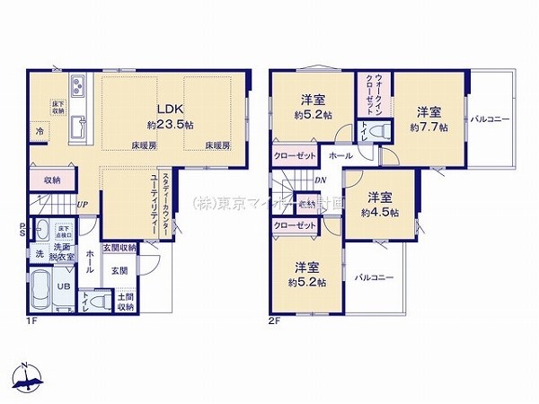 立川市幸町6丁目　新築一戸建て　6249万円　1号棟