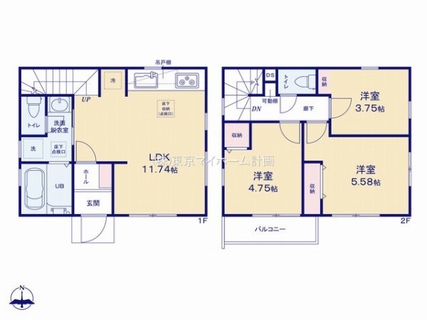府中市本宿町4丁目　新築一戸建て　4090万円　1号棟