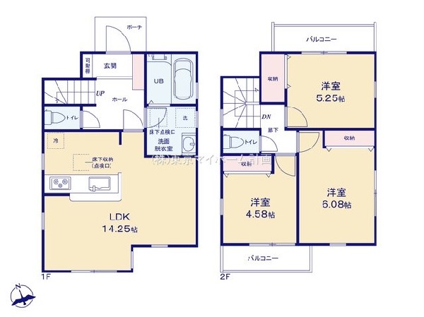 立川市幸町6丁目　新築一戸建て　4580万円　1号棟