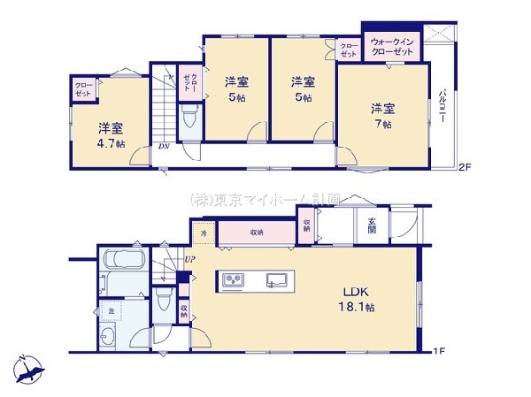 東村山市諏訪町2丁目　新築一戸建て　4730万円 1号棟