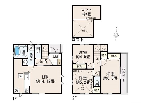 西東京市住吉町5丁目　新築一戸建て　4290万円　1号棟