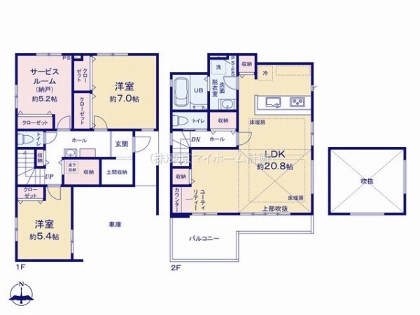 三鷹市新川6丁目　新築一戸建て　6399万円　1号棟