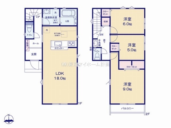 三鷹市大沢1丁目　新築一戸建て　5980万円　1号棟