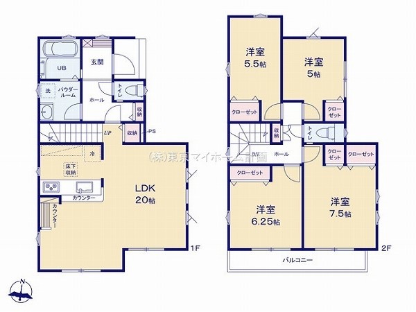 東村山市富士見町4丁目　新築一戸建て　4599万円　1号棟