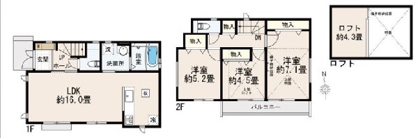 小平市大沼町4丁目　新築一戸建て　4390万円　1号棟